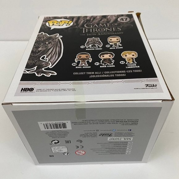 Funko Pop Game of Thrones Rhaegal Iron Figure #47 - Picture 6 of 8